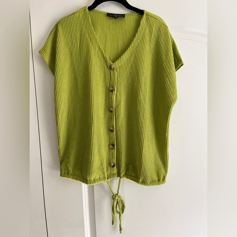 Green Button-Down Women's Top